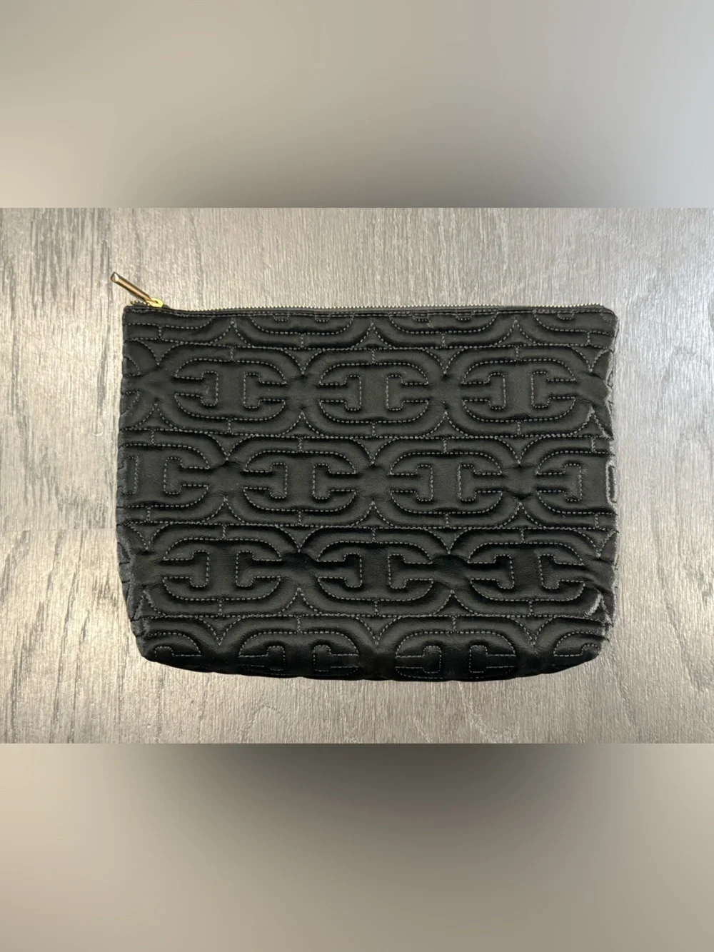 Sam Edelman Ethyl Black Quilted Toiletry Cosmetic Pouch